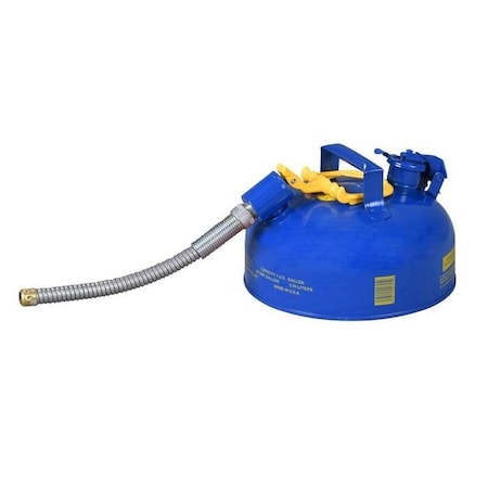 Eagle Mfg Type II Safety Can, Galvanized Steel, 1 gal, 5/8 in Flexible Metal Hose, Blue, Kerosene U211SX5B