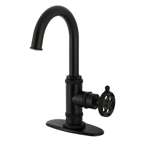 Kingston Brass Single-Handle Bar Faucet with Knurled Handle, Matte Black KSD8500RKX