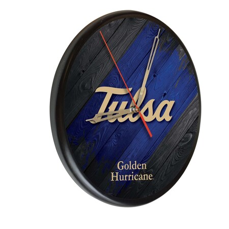 Holland Bar Stool Co University of Tulsa 13" Solid Wood Clock WClkPBlkTulsaU