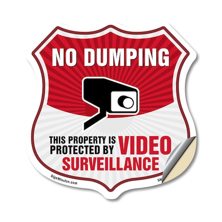 Signmission No Dumping Shield Sign This Property Is, 18 Inch X 18 Inch, Vinyl Decal SHI-D-18-393