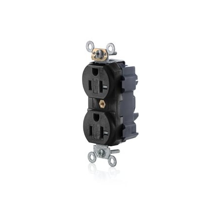 Leviton Lev-Lok Commercial Grade Tamper Resistant Duplex Receptacle, 15 Amp, 125 Volt MT562-SE
