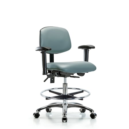 Blue Ridge Ergonomics Vinyl Chair, Vinyl, Adjustable Arms BR-VMBCH-CR-T1-A1-CF-CC-8822