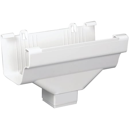 Amerimax Home Products 5'' End with 2'' x 2'' Drop Outlet for White Vinyl Traditional K-Style Gutter M0506-6HP