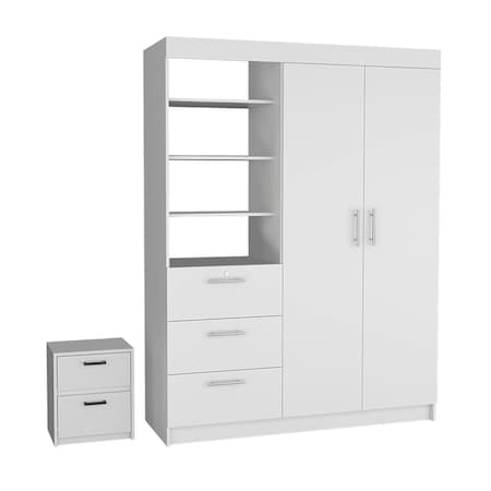 Homeroots Two Piece White Bedroom Set 526361