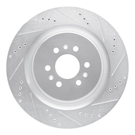 Dynamic Friction Co DFC Brake Rotor - Drilled and Slotted - Silver 631-46016R