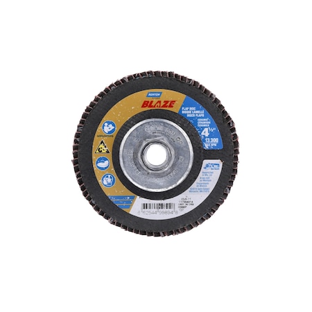Norton Abrasives Flap Disc, Ceramic, Type 27, 4 1/2" dia 66254499894