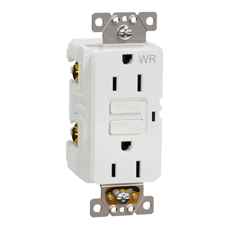 Square D Socket-Outlet, 15 A, Decorator, Gfci SQR51103WH