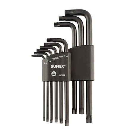 Sunex Tamperproof Torx Long Arm 9 Piece Magnetized Key Set, T10-T50 9859TP
