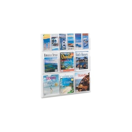 Safco Reveal Clear Literature Displays, 12 Comp 5606CL