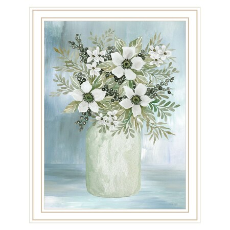 Homeroots White Blooms White Framed Print Wall Art 530121
