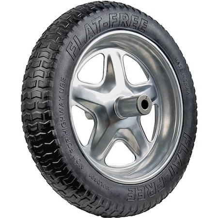 Jackson Flat-Free Tire, 16 in Dia Tire, 3-1/2 in W Tire, Rubber Tire SFFTCC