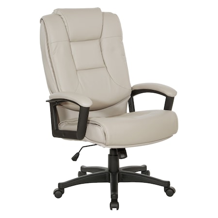 Office Star Products Exec Bonded Lthr Seating High Back Chair, Taupe EC5162-EC21