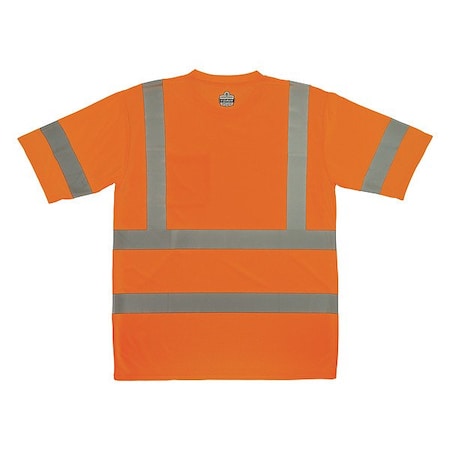 Ergodyne Hi-Vis Shirt, 3XL, Orange, Short Sleeve 22047