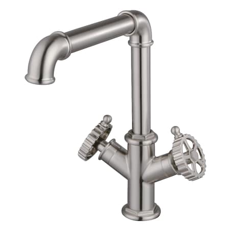 Kingston Brass Two-Handle Single-Hole Kitchen Faucet, Brushed Nickel LS6508CG