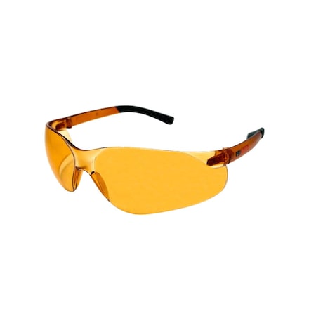Pri Max Orange Rimless Safety Glasses, Rubber Temple Tips and Scratch Resistant SG20OR