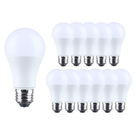 Satco 15 Watt LED A19 5000K CCT Medium Base Plastic 120 Volt, 4PK S14342