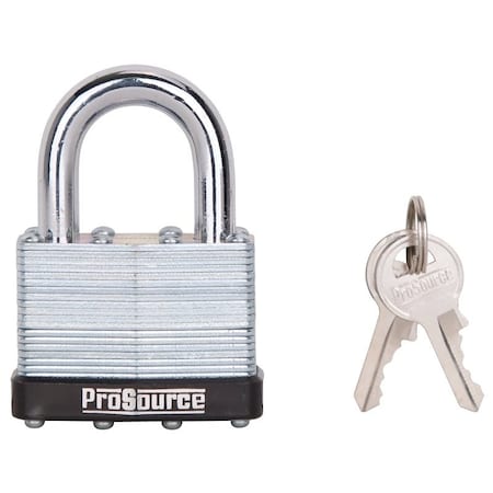 Prosource Padlock, Standard Shackle, 11/32 in Dia Shackle, 1-1/2 in H Shackle, Steel Shackle, Steel Body HD00038-3L