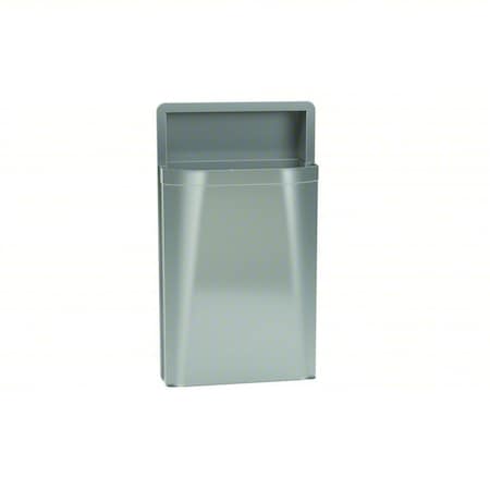 Bradley Not Applicable 12 gal Half-Round Trash Can, Silver, None, Stainless Steel, 17 1/8 in 3A05-110000