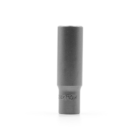 Genius Tools METRIC DEEP IMPACT SOCKET W/MAGNET, 1/4in DR. 10MM x 50L BLACK COLOR COATING 215210M