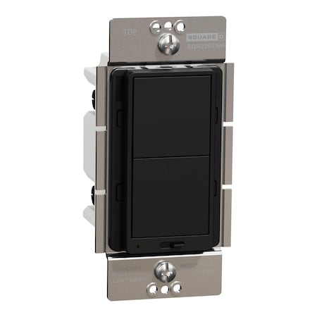 Square D Dimmer, X Series, Rocker, 600 W, Single Pole SQR22601BK