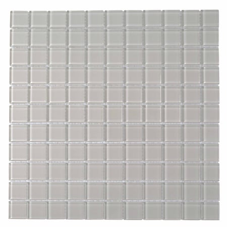 Apollo Tile 10 pack Warm Greige 11.8 in. x 11.8 in. 1 in. x 1 in. Polished Glass Mosaic Floor and Wall Tile 9.67 sq. ft./case APLA88085 1X1A
