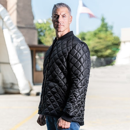 Game Workwear Men's Quilted jacket, Nylon Tafetta Shell, Full Front Zipper, Black, XL 1250