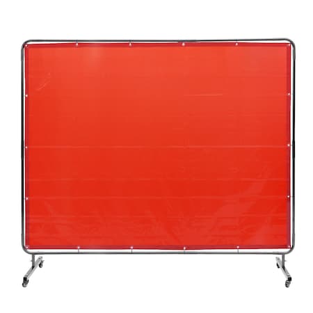 Vevor Welding Screen with Frame 6' x 8' Welding Curtain Screen on 4 Wheels Red XU-2311