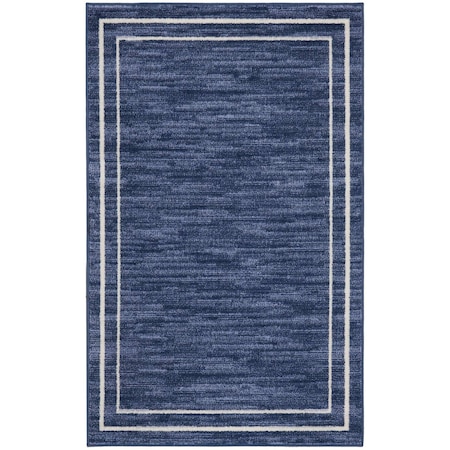Homeroots 2' X 4' Navy Blue And Ivory Indoor Outdoor Area Rug 545973