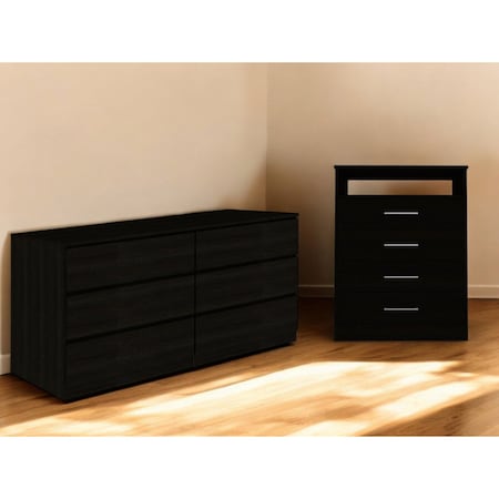 Homeroots Two Piece Black Bedroom Set 530253