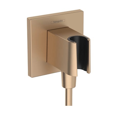 Hansgrohe FixFit E Wall Outlet with Handshower Holder in Brushed Bronze 26889141