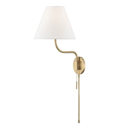 Mitzi Patti 1 Light Plug-In Sconce 5 In. Aged Brass HL240101-AGB
