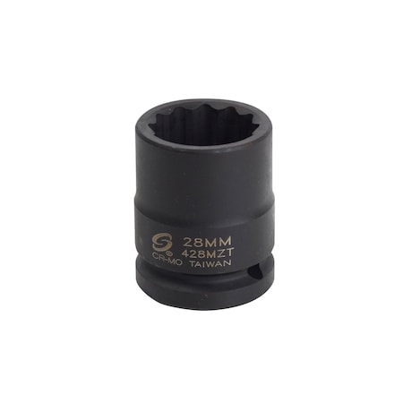 Sunex 3/4 in Drive 28Mm 12-Point Thin Wall Impact Socket 428MZT