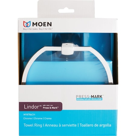 Moen Lindor Towel Ring Chrome MY8786CH
