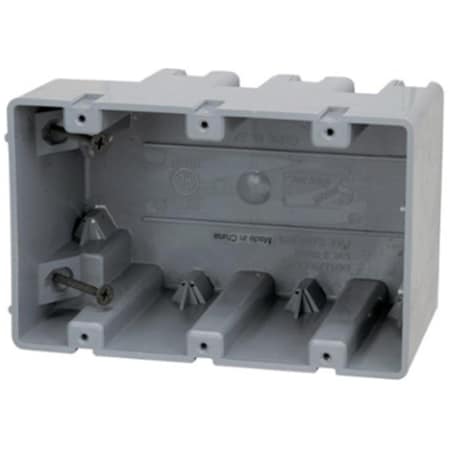Madison Electric 57 cu. in. 3 Gang Electrical Box, Gray MSB3G