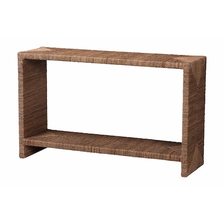 Bali & Pari Liza Bohemian Natural Seagrass Console Table 248-13680-ZORO