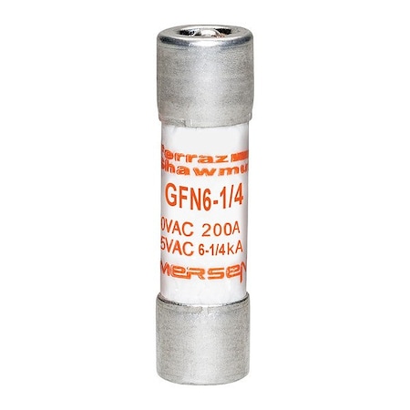 Mersen Fuse, 1 1/2 in L, 250 V AC, 6.25 A GFN6-1/4