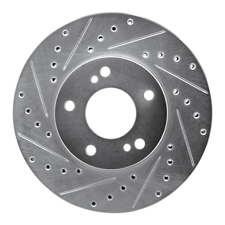 Dynamic Friction Co DFC Brake Rotor - Drilled and Slotted - Silver 631-67035L