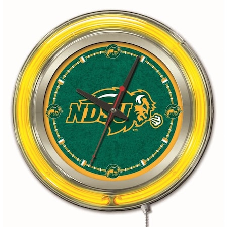 Holland Bar Stool Co North Dakota State University Double Neon 15" Clock Clk15NDakSt
