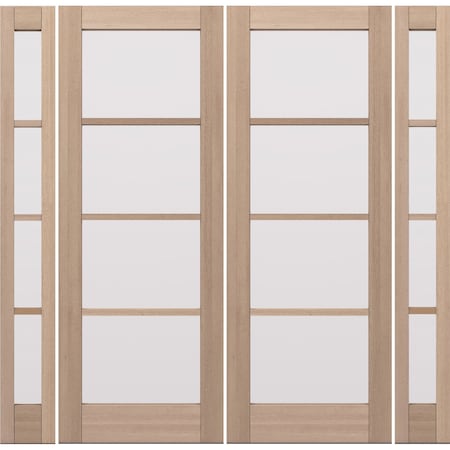 Doornmore G10402, 103" x 98" ( 2x36" Door + 2x12" Side) Right Hand, Mahogany SDL 4 Lite Exterior Door G10402-SW-3696-G104-SL_2-2_RI