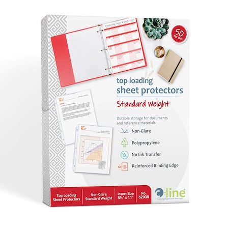 C-Line Products Sheet Protector, Nonglare, PK50 62038