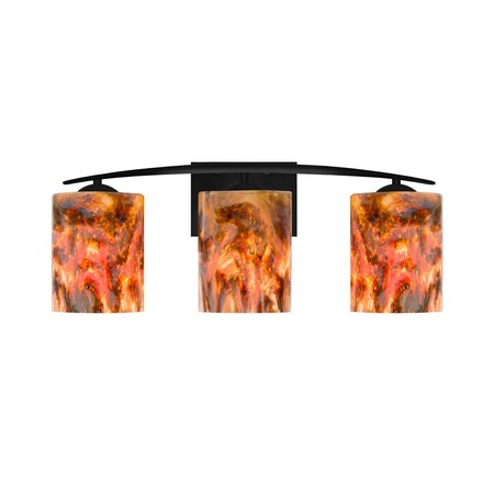 Besa Lighting Besa, Lava Vanity, Lava, Black Finish, 3x9W LED 3WC-LAVA-LED-BK