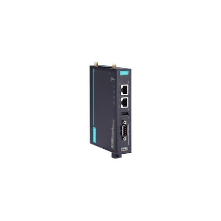 Moxa Industrial LTE Cat 1 cellular gateway, B1/B3/B8/B20/B28, 0 to 55 degree OnCell 3120-LTE-1-EU