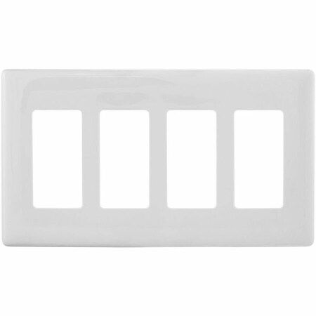Hubbell Wiring Device-Kellems Wallplate, 4G Dec, Snap-On, White NPS264W