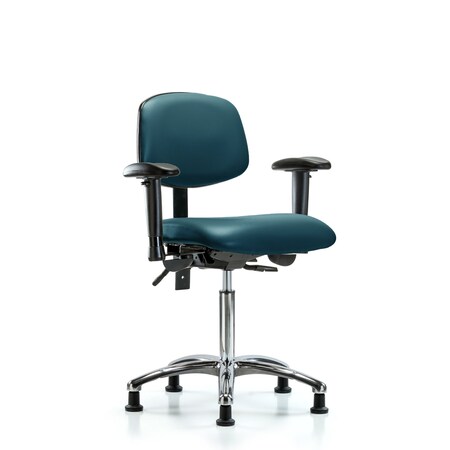 Blue Ridge Ergonomics Vinyl Chair, Vinyl, Adjustable Arms BR-VMBCH-CR-T0-A1-NF-RG-8801