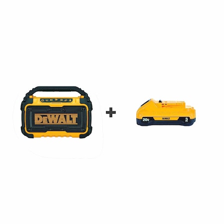 Dewalt Jobsite Bluetooth Speaker, 12.0V, Li-IonW/ DCR010/DCB230