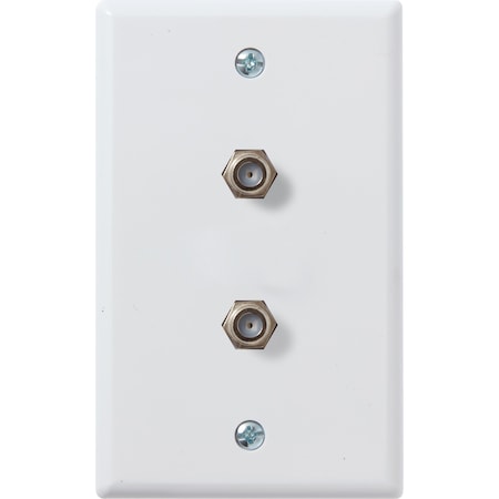 Newhouse Hardware White TV Cable Wall Plate DUTVP-WH-01