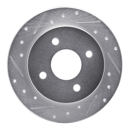 Dynamic Friction Co DFC Brake Rotor - Drilled and Slotted - Silver 631-54049L