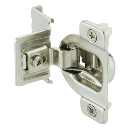Sapphire 1/2 in. Half Overlay Self-Closing Concealed No Radius Cabinet Hinge in Satin Nickel - Pack of 2 SP-877043