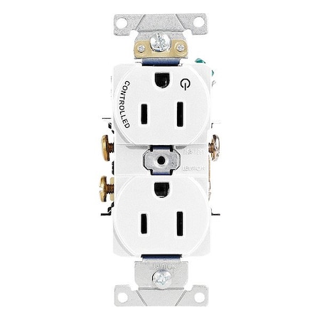 Leviton PlugsandRcptcls, 15A, 125VAC, Wht, Nylon, PK1 5262-S1W