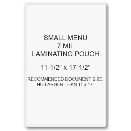 Sircle SircleLam Small Menu Size Pouches- 7 mil, 100PK SMENU-07